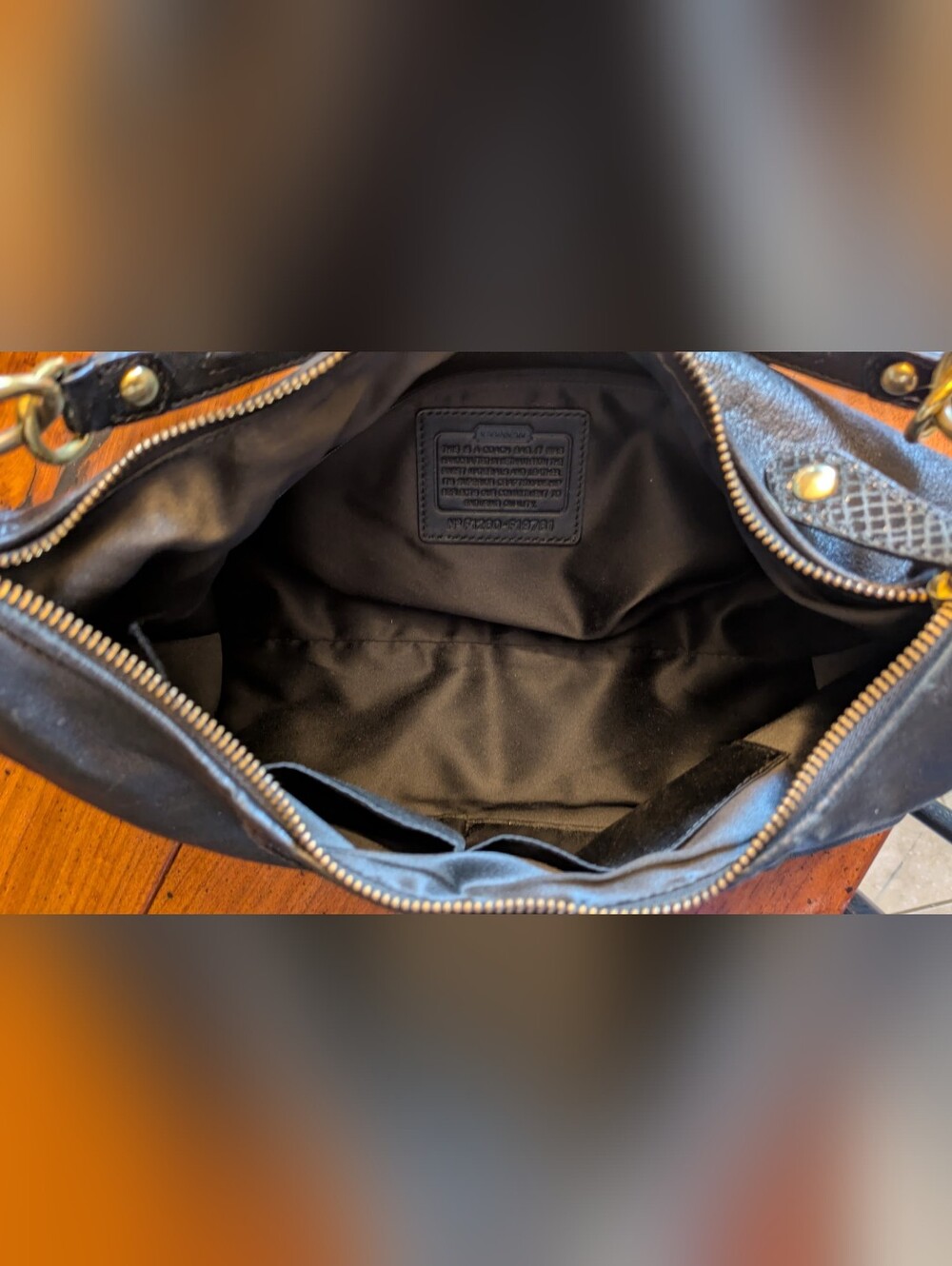 Coach Black Leather Hobo Shoulder Bag - Picture 5 of 8
